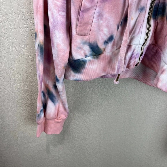 Young Fabulous & Broke Womens Full Zip Hoodie Drawstring Medium Pink Tie‎ Dye - Picture 6 of 12